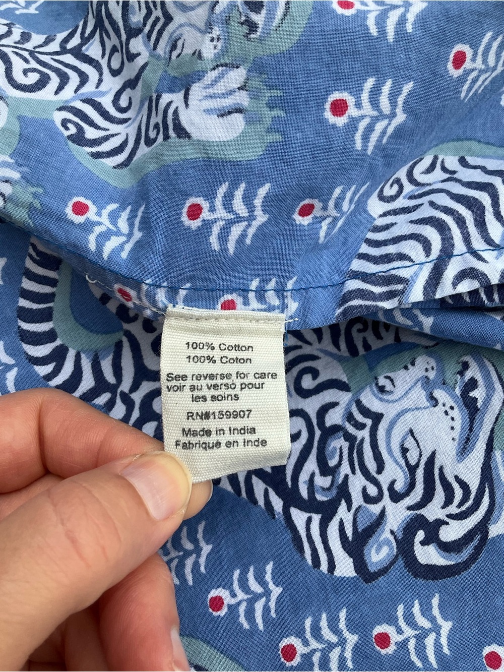 PrintFresh Blue & White Tiger Print Robe - Picture 6 of 7